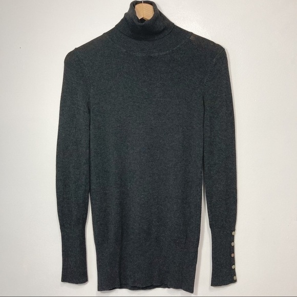 Zara Charcoal Gray Rayon Blend Turtleneck Size L - Picture 1 of 7